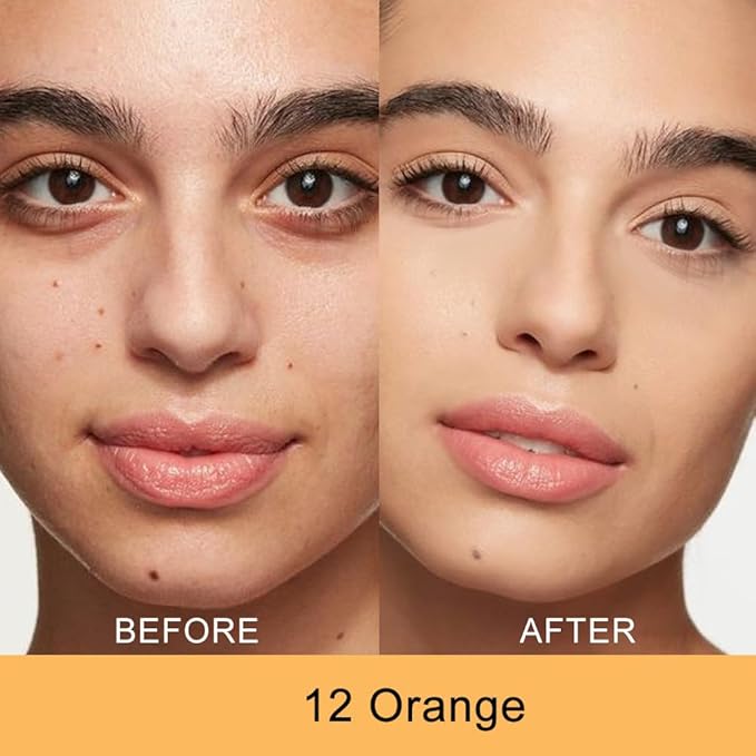 Kaely Color Correcting Concealer,Cream Pot Concealer Full Coverage,under Eye Concealer Palette for Conceals Dark Circles,Waterproof Foundation Face Makeup,12 Orange