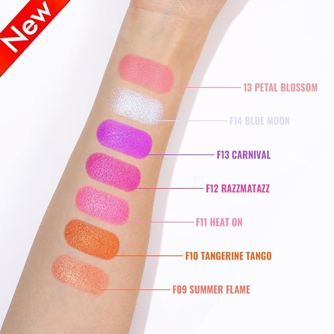 Oulac Luminisers Powdery Blusher for Cheeks Face Glow,Brighten Skin As Highlighter Makeup, Shimmer Blusher,Buildable and Vegan Cosmetics,4.8g F10 Tangerine Tango