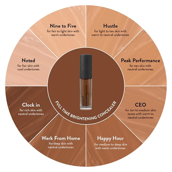 Mented Cosmetics Full-Time Eye Brightening Concealer for Women, Lightweight Full-Coverage Eye Makeup Concealer, Under Eyes Make Up Corrector, Blemishes & Contour, Happy Hour