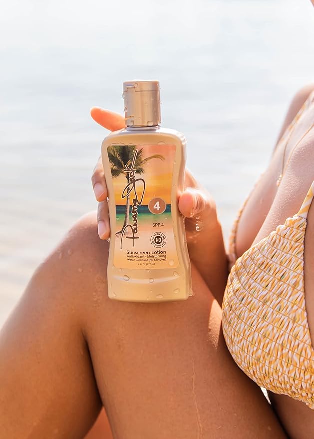 Panama Jack Sunscreen Tanning Lotion - SPF 4, PABA, Paraben, Gluten & Cruelty Free, Antioxidant Moisturizing Formula, 6 FL OZ (Pack of 6)