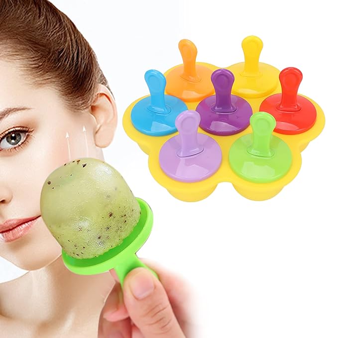 Cube Ice Roller, Reusable Silicone Ice Tray Fine Lines Removal Facial Beauty Ice Roller Skin Care Tools for Face Eyes Lubricate the Skin(yellow)