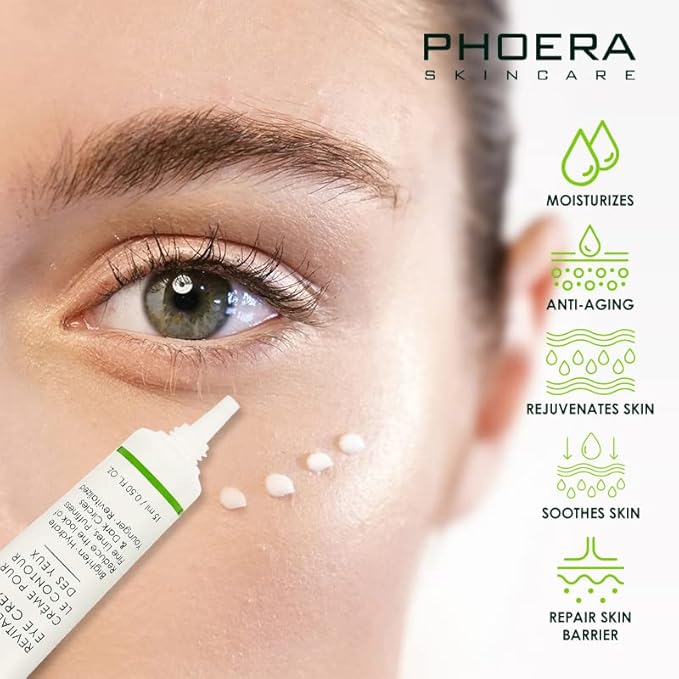 Phoera Revitalizing Eye Cream Brighten Hydrate Reduce The Fine Lines, Dark Circle Wrinkles And Puffiness For Men And Women Skin Loving Ingredients Apply In Morning And At Night