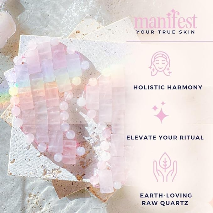 Moon Shape Crystal Clear Quartz Eye Mask, Anti-Aging Hot or Cold Using Stone Eye Mask 100% Natural Beauty Eye Mask (Rose Quartz)