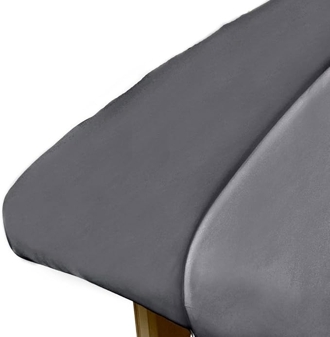 ForPro Professional Collection Premium Microfiber Massage Fitted Sheet, Cool Grey, Ultra-Light, Stain and Wrinkle-Resistant, for Massage Tables, 36" W x 77" L x 7" H