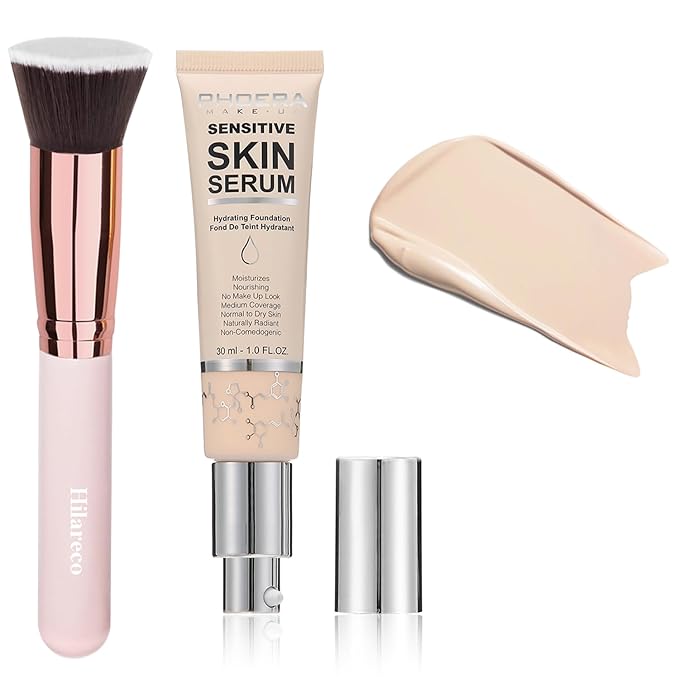 2024 New PHOERA Foundation Makeup for Mature Skin, Wrinkles Matte Natural Finish for a Flawless Complexion (N01 Porcelain)