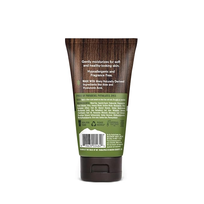 Every Man Jack Daily Face Wash & Lotion Set, Deeply Cleanse, Moisturize, and Revive Dry, Tired Skin with Hyaluronic Acid, Niacinamide, and Aloe Vera - 2-Pack