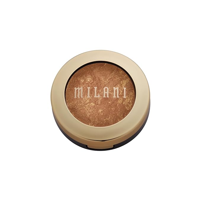 Milani Bronzer Powder - Baked Bronzer Made in Italy, Bronzing Shimmer Highlighter Makeup for Contour -Dolce