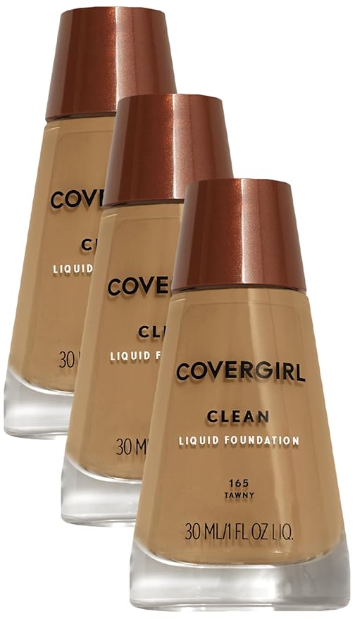 COVERGIRL Clean Makeup Foundation Tawny 165, 1 oz (packaging may vary) (Pack of 3)