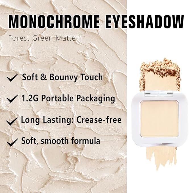 evpct Matte Nude Beige Mini Single Eyeshadow Palette, French Anilla Nude Natural Cream Matte Eye Shadow Palette Makeup Singles for Older Women Eyes, High Pigment Long Lasting Monochrome Eyeshadow