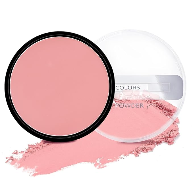 Boobeen Powder Blush Matte Blush, Highly Pigmented Beauty Cream Blush Palette for Create A Natural Cheek Flushed Look, Rich Colors (C-05)