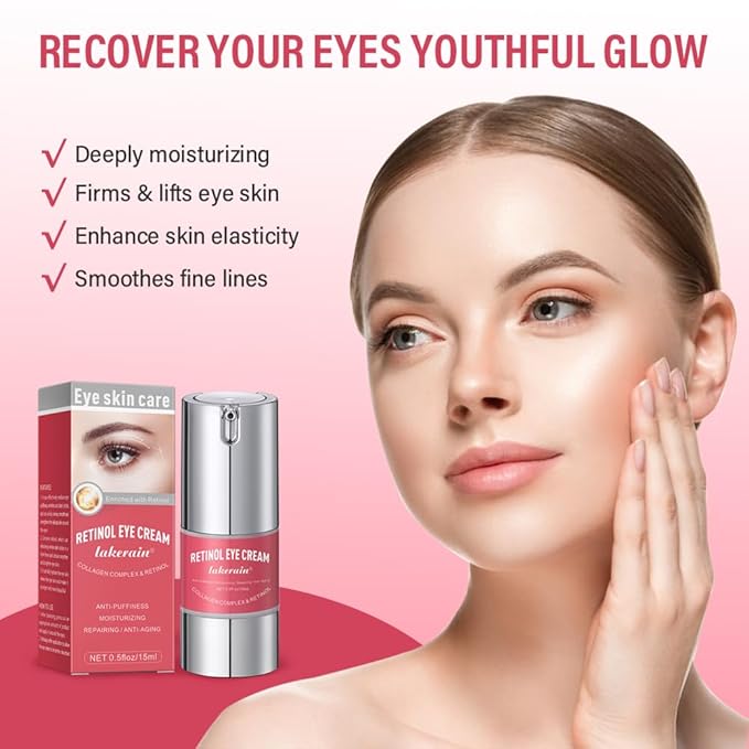 Retinol Eye Retinol Eye Cream for Dark Circles and Puffiness,Anti Aging Eye Cream with Collagen and Hyaluronic Acid,Smoothes Fine Lines,Firms and Lifts Eye Skin,Deeply Moisturizing