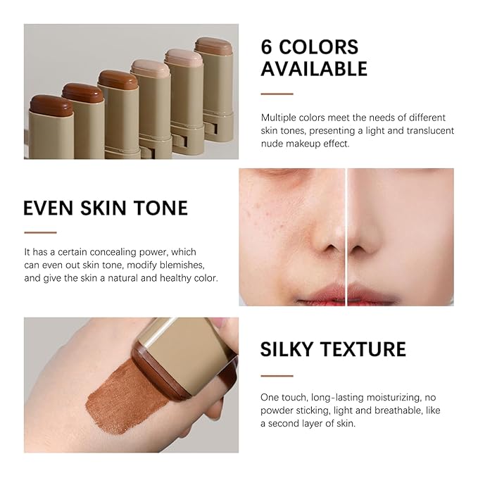 Beauty Balm Serum Boosted Skin Tint – Hydrating Tinted Moisturizer, Lightweight Solid Tinted Foundation Stick for Flawless, Sheer to Medium Coverage, Radiant & Dewy Finish, All-Day Wear (3#, 1)