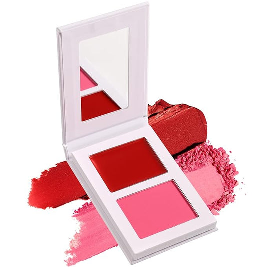 Red Cream Blush for Cheeks, Ultra Pigmented Silky Blush (02#)