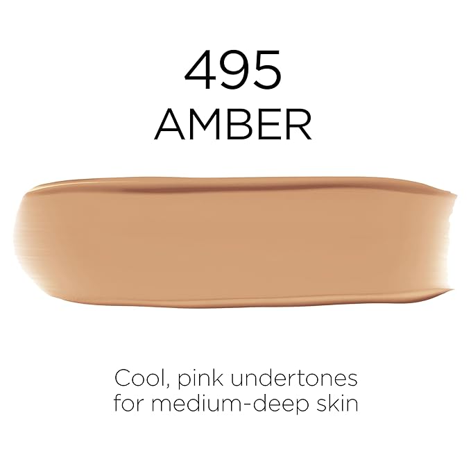 L'Oreal Paris Makeup Infallible Up to 32 Hour Fresh Wear Lightweight Foundation, 495 Amber, 1 Fl Oz, Packaging May Vary