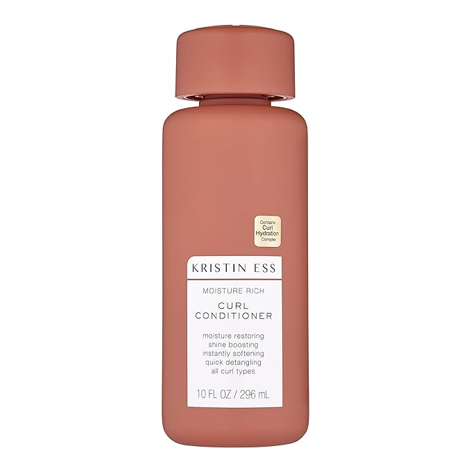 Kristin Ess Hair Moisture Rich Conditioner for Curly + Wavy Hair, 10 fl. oz, Vegan, Sulfate, Paraben and Silicone Free, Color + Keratin Safe