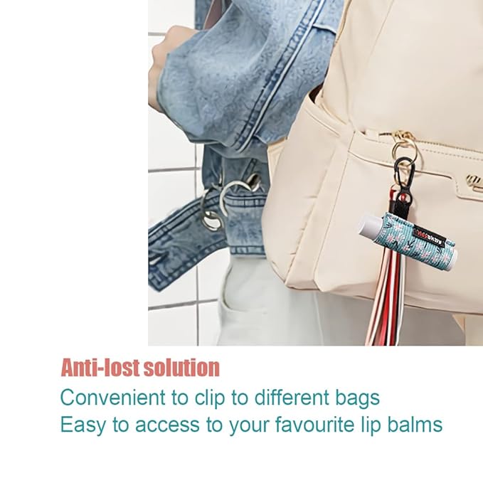 3PCS Lip Balm Holder Sleeves Keychain