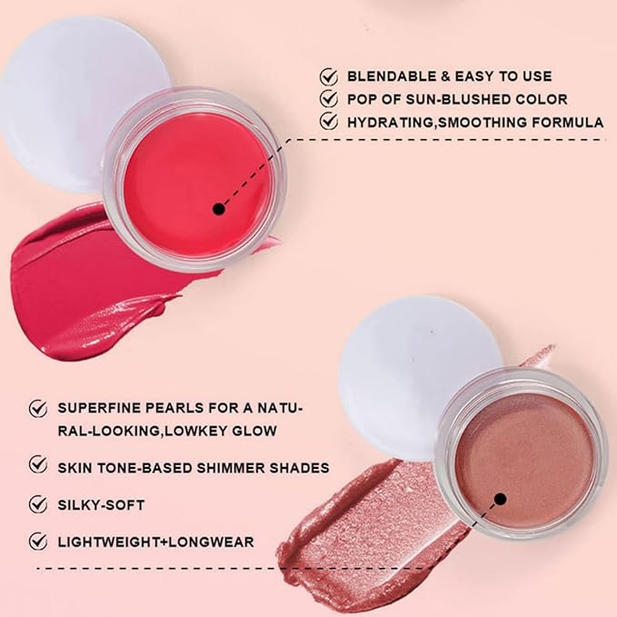 6 Colors Face Blush,Waterproof Matte Long Lasting Lightweight and Women