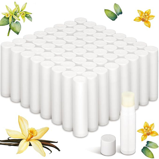 Demissle 150 Pcs Unlabeled Lip Balm Bulk Chapped Stick Blank Mini Lip Balm Gifts Moisturizing Lip Balms Favors for Women Homeless Wedding Bridal Shower Favors Baby Shower Guests Favors(Vanilla)