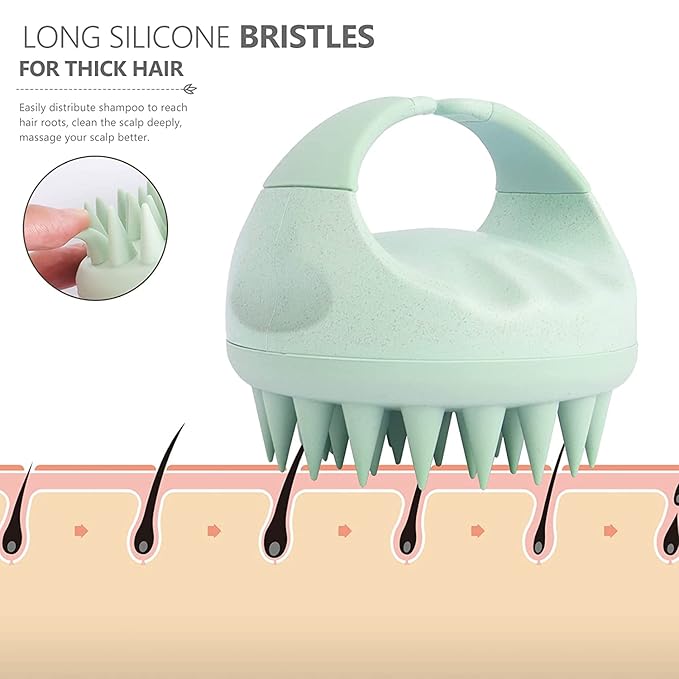 Sndyi 2 PCS Scalp Massager Shampoo Brush, Scalp Scrubber with Soft Silicone Bristles, Scalp Exfoliator for Dandruff Removal, Scalp Massager for Hair Growth, Wet Dry Hair Brush for Scalp Care