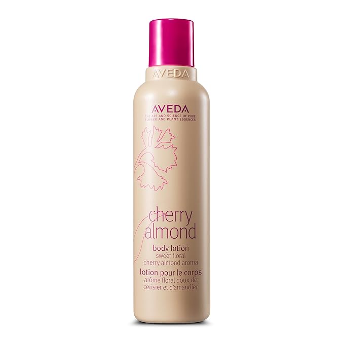 Aveda Cherry Almond Body Lotion | with Sweet Almond Oil, Cherry Blossom Extract | Sweet Floral Aroma of Tonka Bean, Certified Organic Orange, Ylang Ylang | 98% Naturally Derived*, 6.7 Fl Oz
