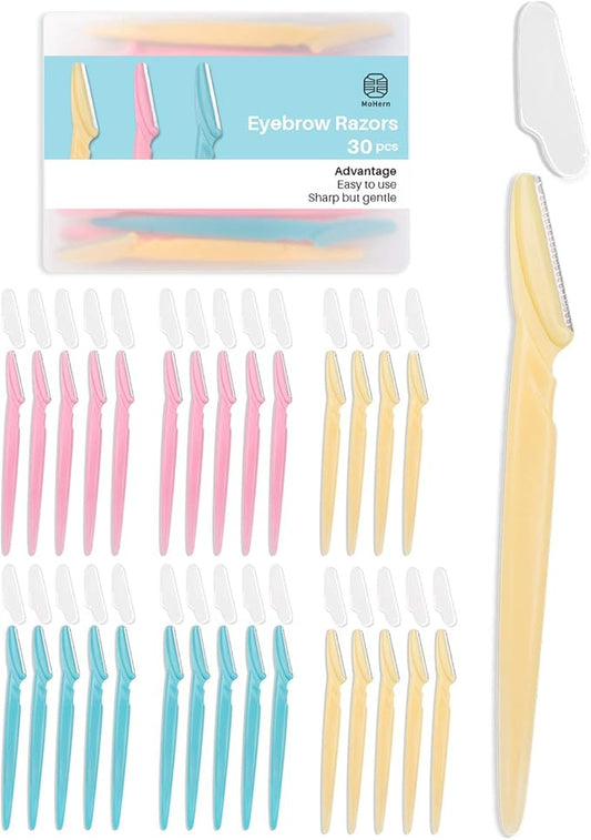 MoHern Dermaplaning Tool for Face, 30 Pcs Dermaplane Razor for Face, Multipurpose Face Razors for Women and Men, Multi-Color