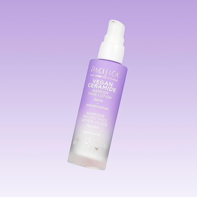 Pacifica Beauty, Vegan Ceramide Face Wash + Face Lotion Set, Cleanser, Moisturizer, Sensitive Skin, Dermatologist + Allergy Tested, Eczema Association Approved, Fragrance Free, Vegan