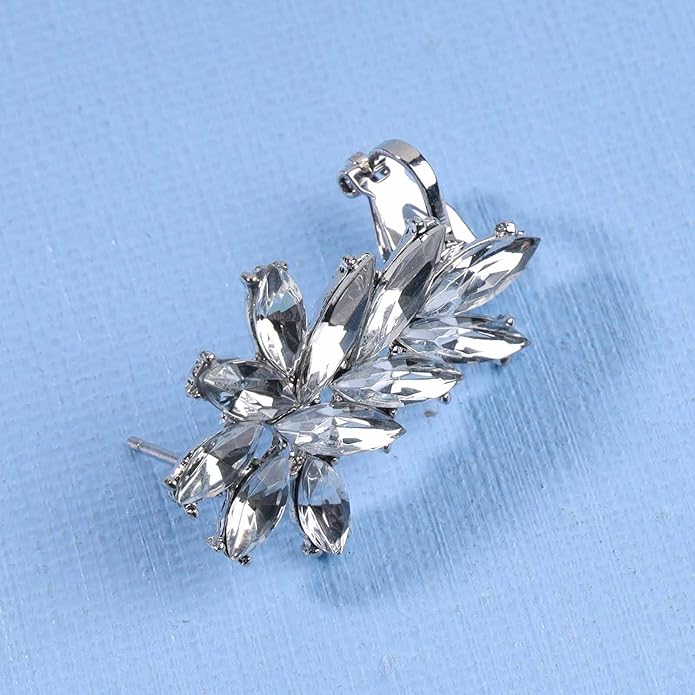 Boho Crystal Ear Climber Earrings Gold Crystal Studs Earrings Punk Rhinestone Ear Crawler Earrings CZ Ear Cuff Climbing Earrings Bridal Earrings Jewelry for Women and Girls