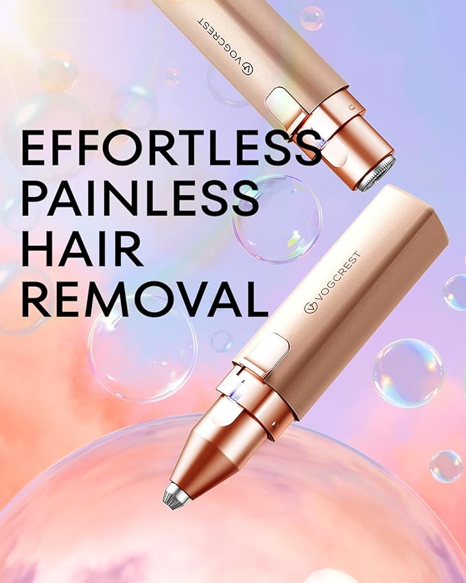 Rechargeable Facial Hair Removal for Women: 2-in-1 Electric Eyebrow and Facial Hair Removal Device - Suitable for eyebrows chin cheeks Features a built-in LED light