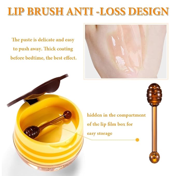 4Pcs Bee Lip Balm Honey Pot,Honey Lines