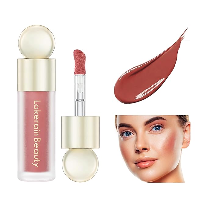 Liquid Blush, Natural Matte Finish Looking, Dewy Cheek Tint Cream Blush for Cheeks, Soft Cream Face Blush, Moisturizing Lightweight Blendable Feel(Orange Red 04)