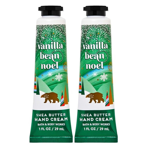 Bath & Body Works Shea Butter Hand Cream Travel Size1.0 Fluid Ounce, 2-Pack (Vanilla Bean Noel)