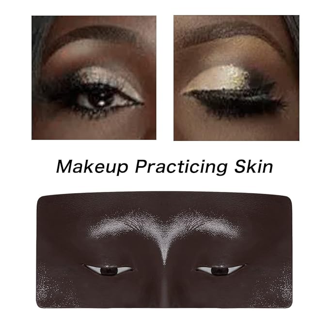 Makeup Mannequin Face, 3D Silicone Makeup Practice Face/Makeup Mannequin Face, Come with Makeup Brush, Makeup Removal, Cleanser&a Velour Bag, for Professional Makeup Artists/Beginners