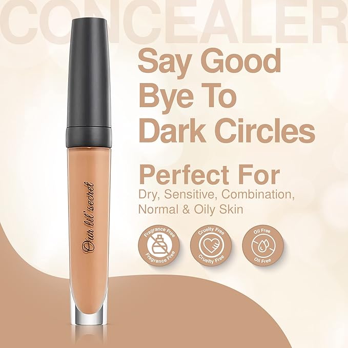 Frankie Rose Cosmetics Our Lil’ Secret Concealer – Sweat-Proof & Matte Under Eye Concealer, Long Lasting Concealer Full Coverage For Fine Lines, Dark Circles & Hide Imperfections - Toffee