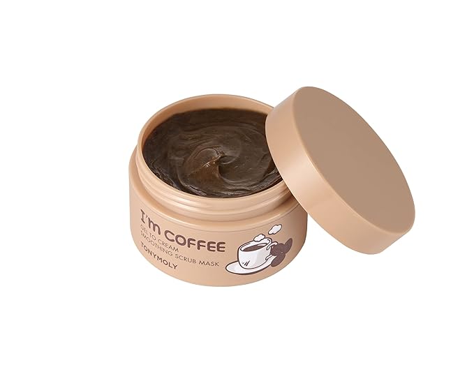 TONYMOLY I'm Coffee Gel To Cream Smoothing Scrub Mask, Gentle Exfoliation, Smooths for Softer Skin, 100 ml