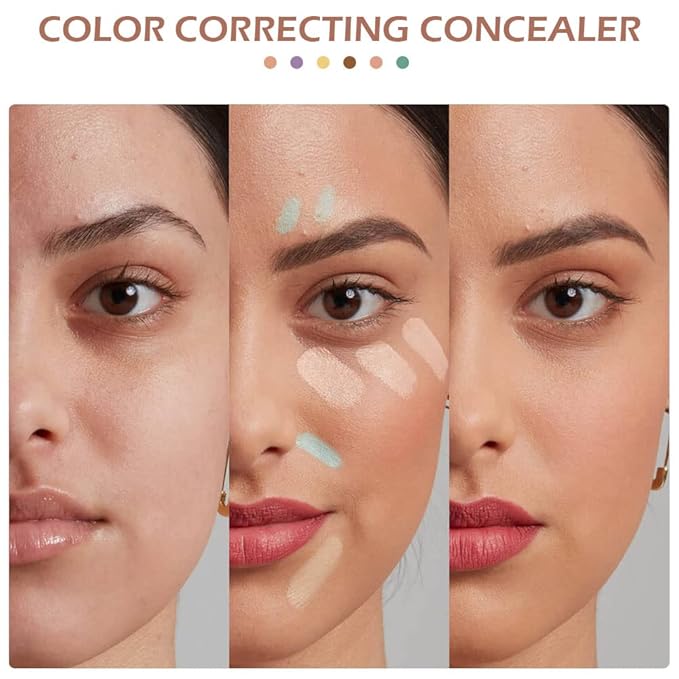 6 Color Correcting Concealer Palette With Concealer Brush,