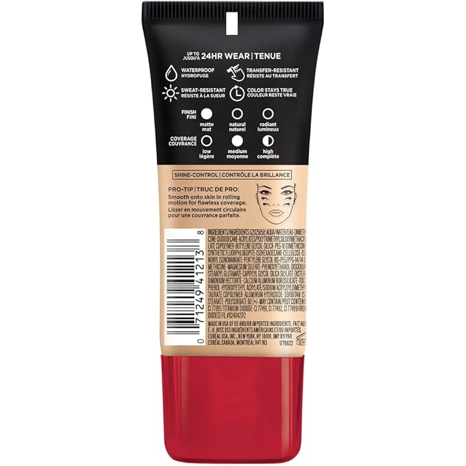 L'Oreal Paris Cosmetics Makeup Infallible Pro-Matte Liquid Longwear Foundation, Natural Rose, 1 fl oz