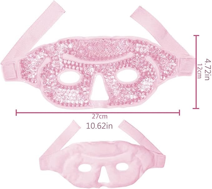 Reusable Gel Eye Mask, Cooling Eye Mask Reusable Small Ice Pack Under Eye Patches, Eye Hot Cold Treatment Pack for Redness, Pain Relief and Eye Relax, Pink,1 Pack