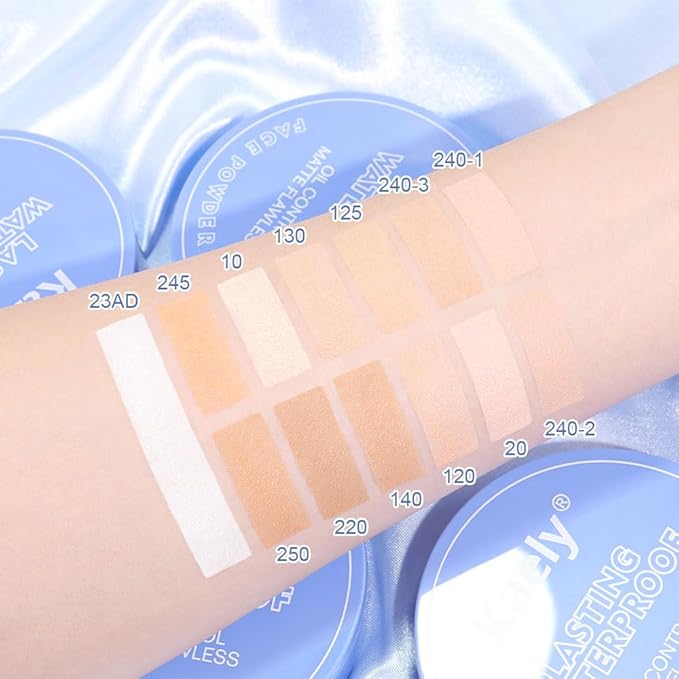 evpct Kaely Oil Control Pressed Face Powder, Get Smooth Flawless Fine Lines and Lightweight Finishing Foundation, Control Shine Long Lasting Waterproof Face Setting Powder Cosmetic, 04 Ivory