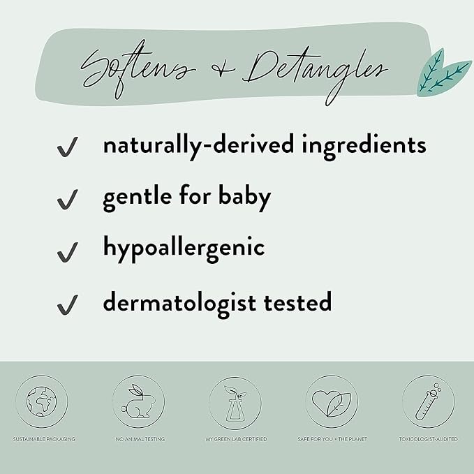 The Honest Company Fragrance Free Conditioning Hair Detangler | Leave-in Conditioner + Fortifying Spray | Tear-free + Hypoallergenic for Sensitive Skin | 4 fl oz