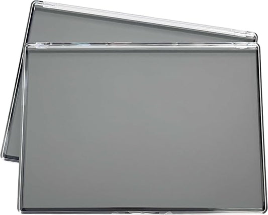 2 Pack XL large Magnetic Makeup Palette with Clear Top, Empty Cosmetics Pan Dispensing Storage Box with 40pcs Metal Sticker for DIY Eyeshadow Lipstick Blush Powder- 9.25'' x6.57''