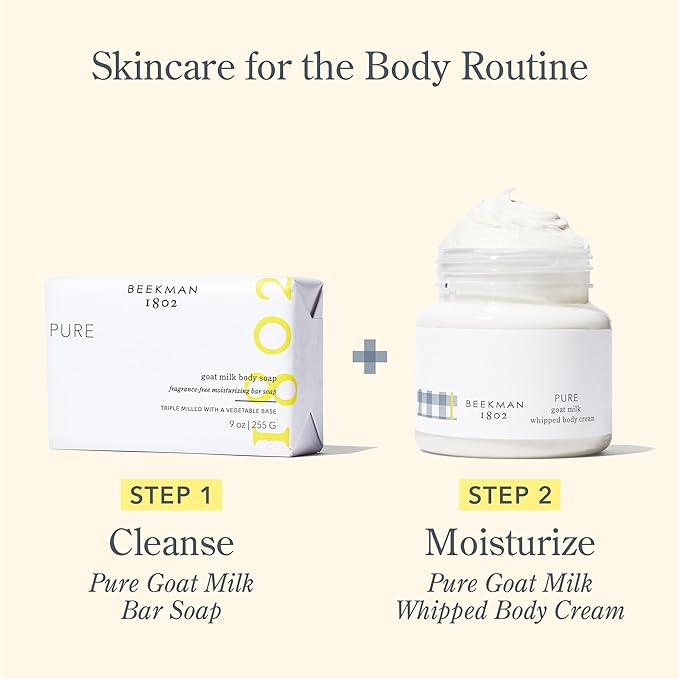 Beekman 1802 Whipped Body Butter Cream with Goat Milk - Deeply Moisturizes, Softens Skin - Natural & Gentle for All Skin Types - Non-Greasy, Cruelty-Free, 8 oz