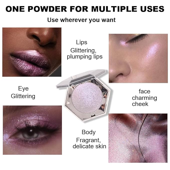 Purple Pink Shimmer Highlighter Highlight Makeup Contour Powder