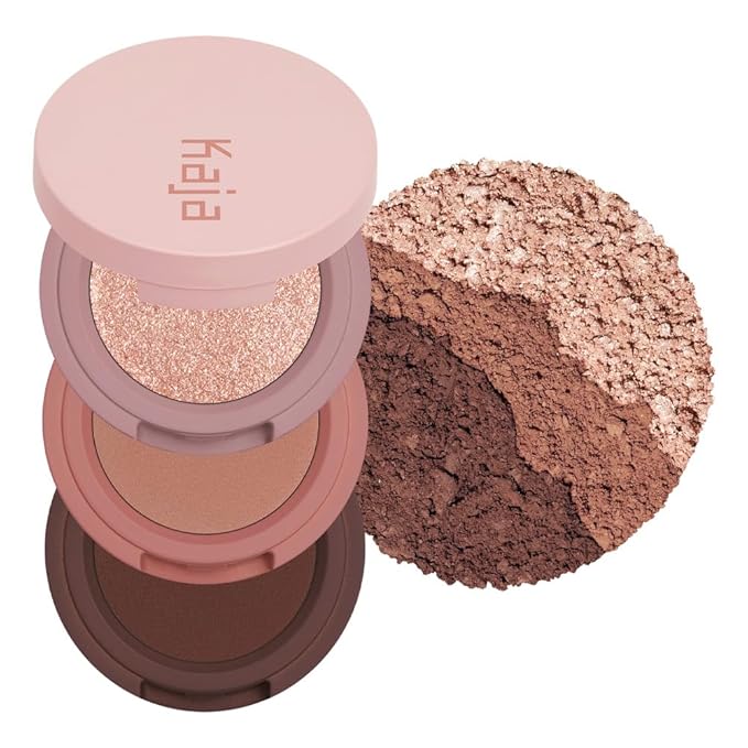 Kaja 3 Colors Eyeshadow - Beauty Bento 08 Chocolate Dahlia | Mosaic Chrome, Shimmer, Matte finish, Cruelty free, K-Beauty Mini Palettes, Easy Finger Blendable, Glitter, High Pigmentation, 0.03 Oz