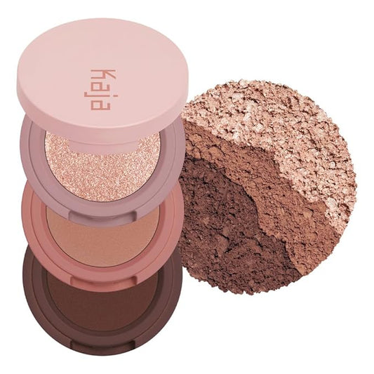 Kaja 3 Colors Eyeshadow - Beauty Bento 08 Chocolate Dahlia | Mosaic Chrome, Shimmer, Matte finish, Cruelty free, K-Beauty Mini Palettes, Easy Finger Blendable, Glitter, High Pigmentation, 0.03 Oz