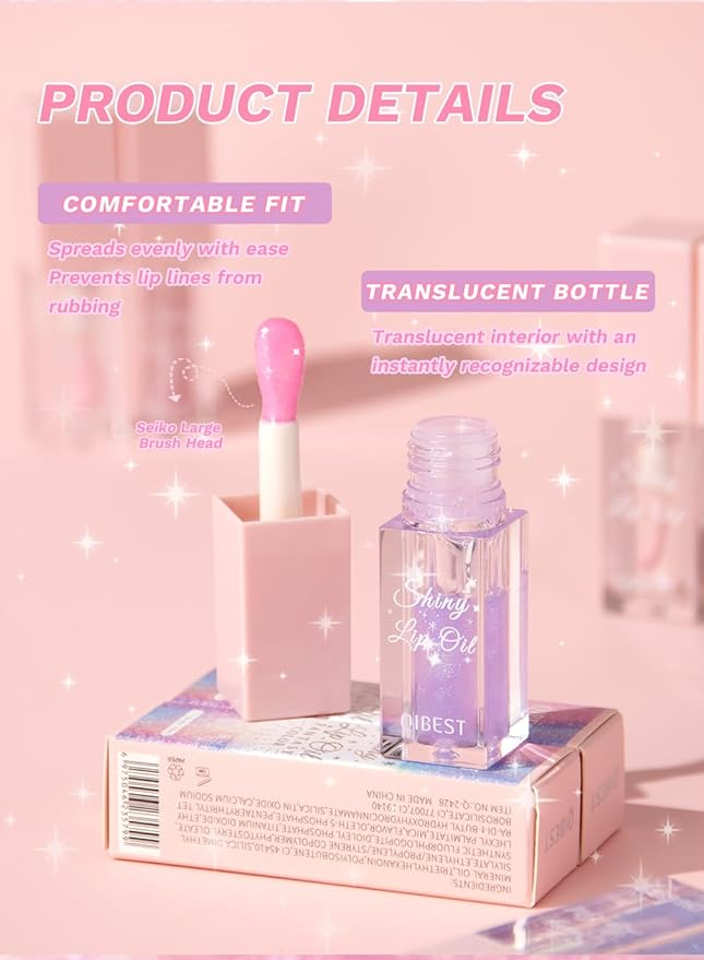 6PCS Color Changing Lip Oil Light Lipgloss Set, Moisturizing Hydrating Lip Glow Oil Lip Gloss Kit High Shine Lip Plumping Glass Finish Lip Gloss Liquid Lipstick for Women (Set D)