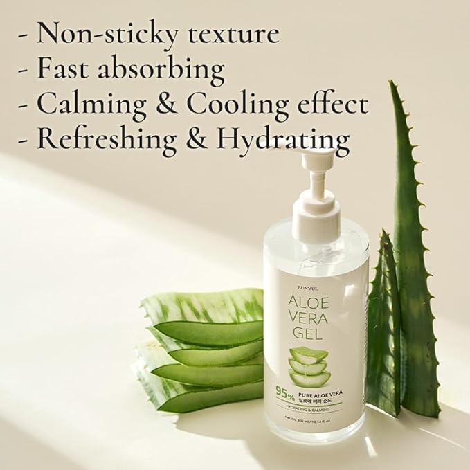 EUNYUL Aloe Vera Soothing Gel 95% 10. 14 fl. oz. / 300ml Korean Skincare, Body Care, After Sunburn