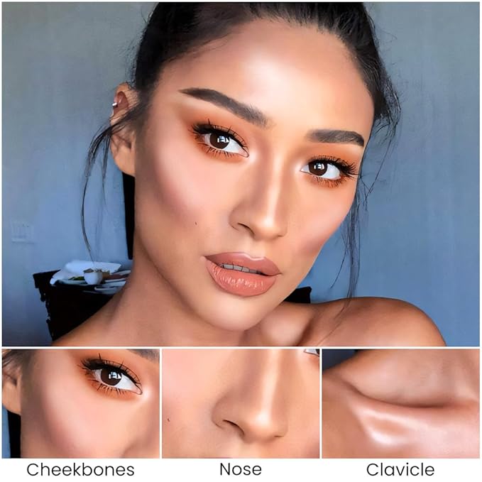 Kaely 2Pcs Cream Bronzer Highlighter Stick,Face Shaping Contouring Shades Makeup,15+17