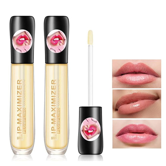 2 Pcs Lip Plumper Lip Gloss,Lip Maximizer Balm Plumper Lip Plumping Serum,Heathly Lip Moisturizer Enhancer Hydrated Lips,Reduces Improves Dry Lip Lines Lip Plumping Gloss Lip Extreme Volume