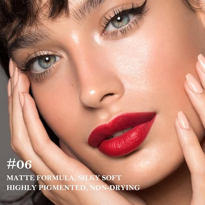 3Pcs Gradient Matte Lipstick Crayon Lip Liner pencil, Flawless Contour Gradual Ombre Effect lip Pencil, Lipstick for Women Long Lasting Waterproof Smudge Proof Lipstick Pencil 06#+07#+09#