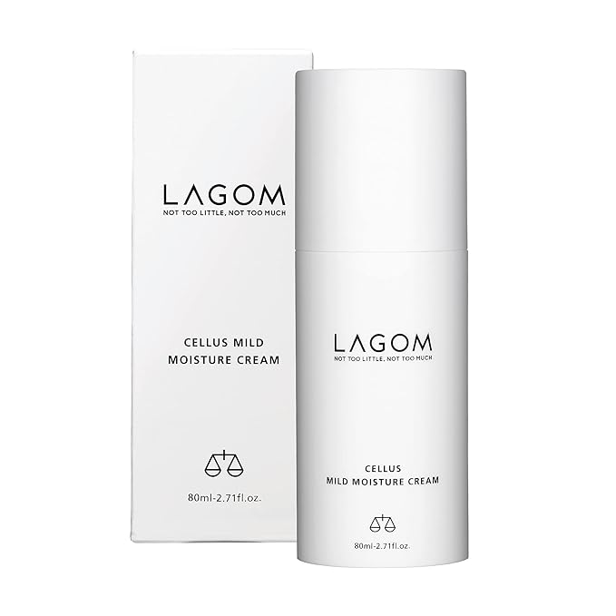 LAGOM Cellus Mild Moisture Cream with D-panthenol, Natural Moisturizer, Hypoallergenic, Fragrance-Free, Refreshing Herbal Face Lotion for Sensitive Skin 2.71 Fl Oz